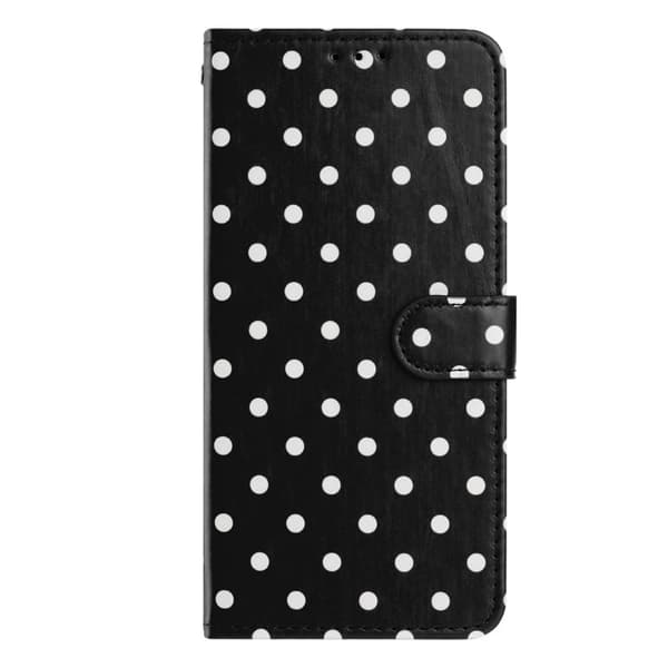 Samsung Galaxy S26 Pro Plånboksfodral Konstläder Polka Dot - Svart