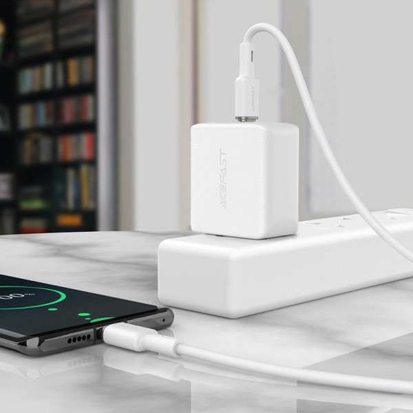 Acefast USB-C–USB-C-kaapeli 60 W 1,2 m - valkoinen