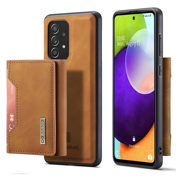 DG.MING M2 Tri-fold Plånboksfodral Samsung Galaxy A52 4G/5G Brun