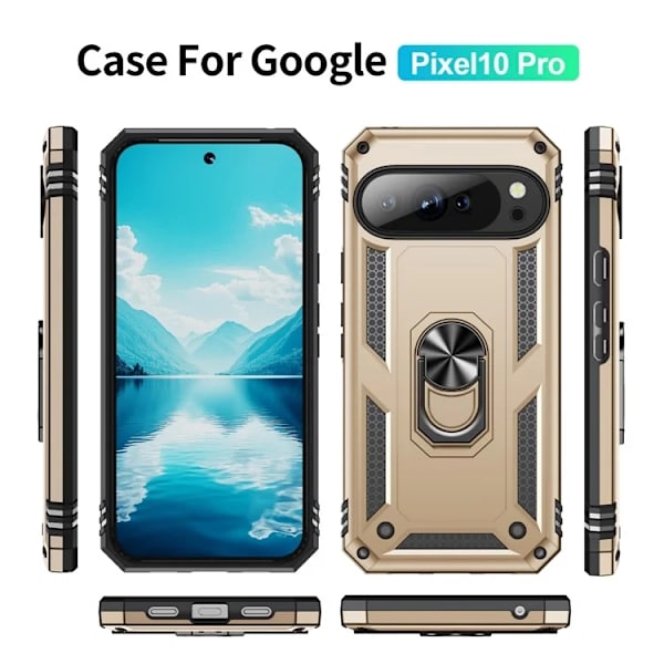 Mobilskal till Google Pixel 10/10 Pro Kickstativ - Guld Guld