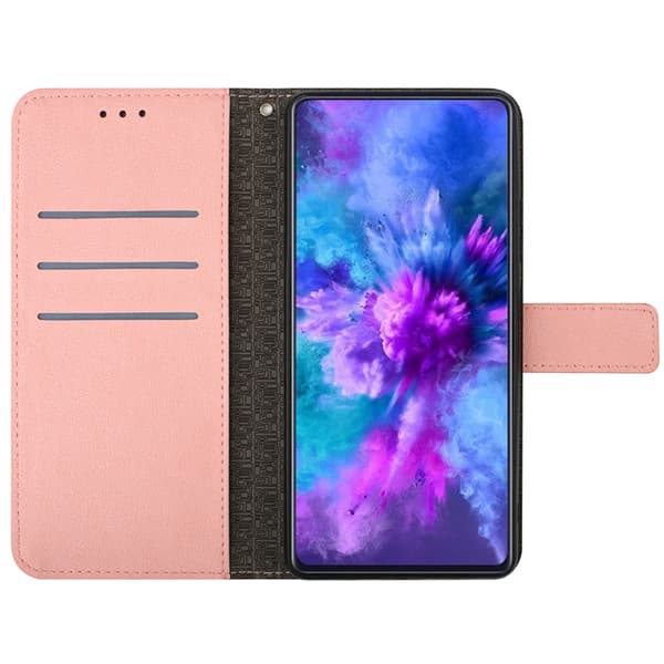 OnePlus 15 5G Plånboksfodral Imprint PU Folio Konstläder Rosa
