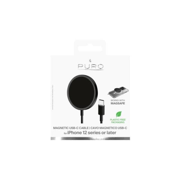 Puro MagSafe Magnetico Trådløs Oplader 1m - Sort Black