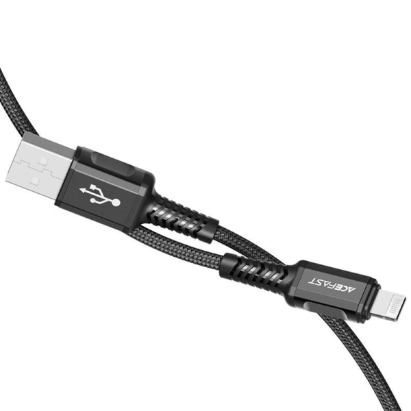 Acefast MFI USB Til Lightning Kabel 1,2m - Sort