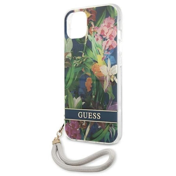 Guess iPhone 13 mini Skal Flower Strap - Blå Blå