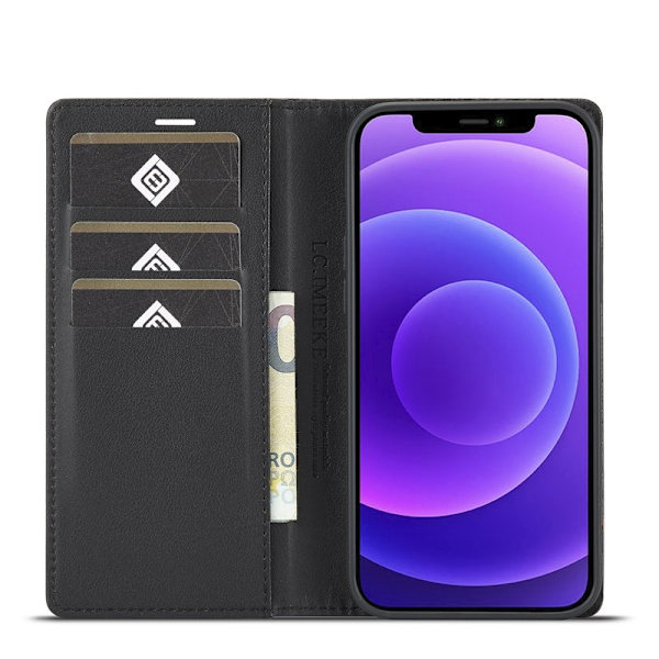 LC.IMEEKE iPhone 13 Pro Plånboksfodral Konstläder - Röd rand