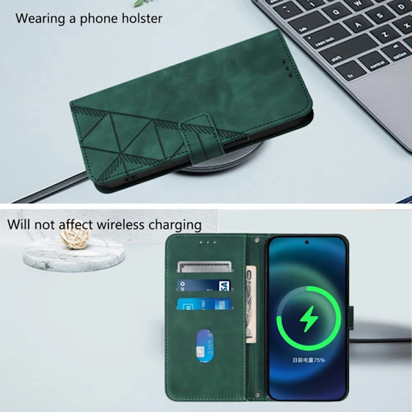 iPhone 17 Pro Max Plånboksfodral Med REM - Grön Grön