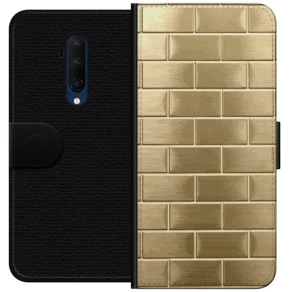 Plånboksfodral till OnePlus 7T Pro med Gyllene Murstenar