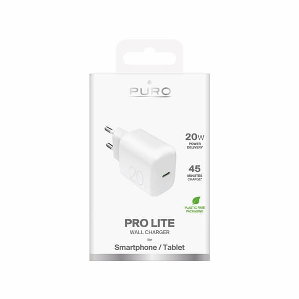 Puro Snabbladdare 20W USB-C Prolite - Vit Vit