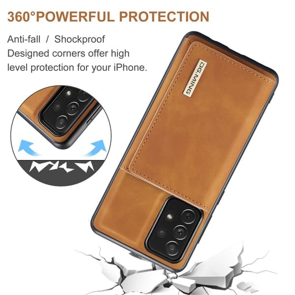 DG.MING 2-in-1 Plånboksfodral för Samsung Galaxy A33 5G - Brun