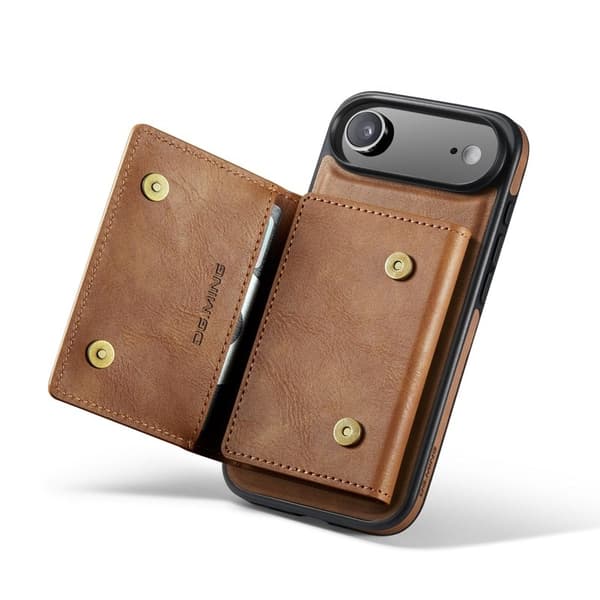 DG.MING M5 Series iPhone Air Plånboksfodral Konstläder Magnetiskt Brun