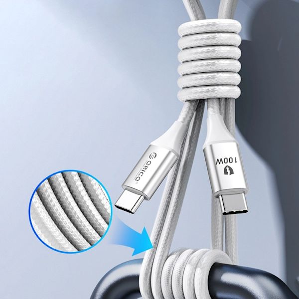 Orico USB-C Till USB-C Kabel 60W 3A 1m CDX - Vit Vit
