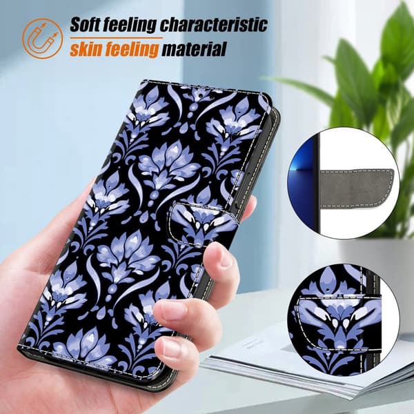 Plånboksfodral för Samsung Galaxy S26 Plus Konstläder Stativ - Blommönster