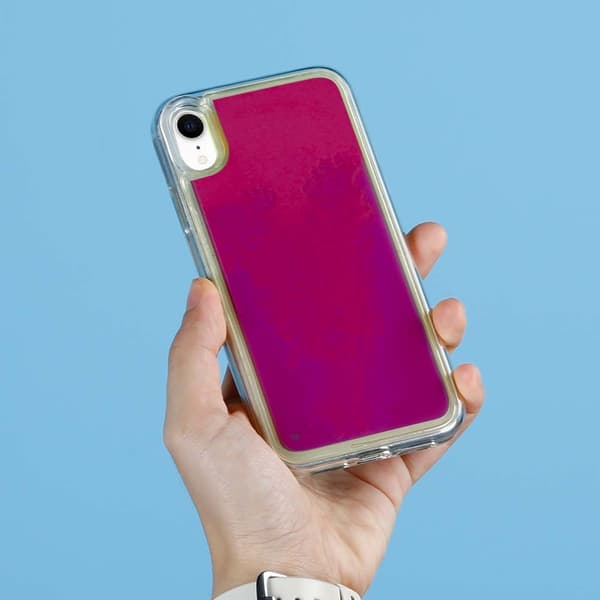 Liquid Neon Sand cover til iPhone XR - Violet Lila