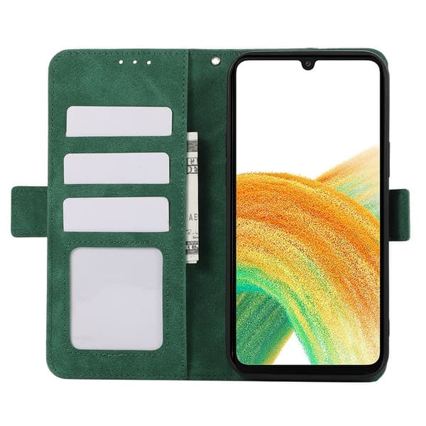 ABEEL Samsung Galaxy A34 5G Plånboksfodral Konstläder RFID Blockering Grön