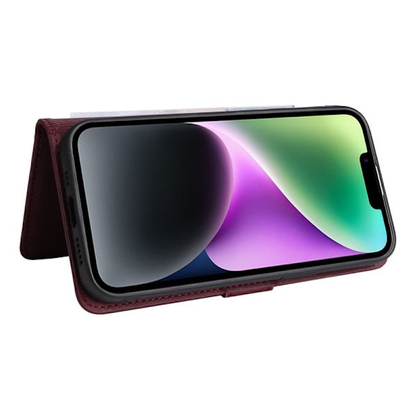 BETOPNICE iPhone 14 Plus Plånboksfodral - Detachable Konstläder- Vinröd