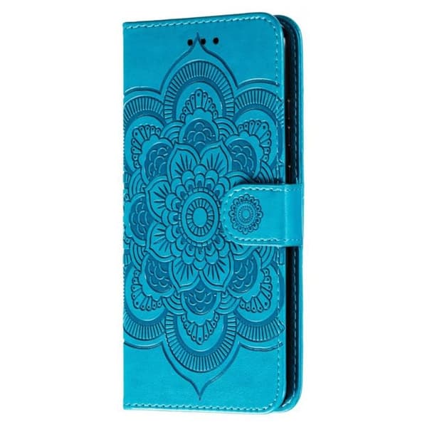 Samsung Galaxy S26 Plånboksfodral Konstläder Mandala Tryck - Blå