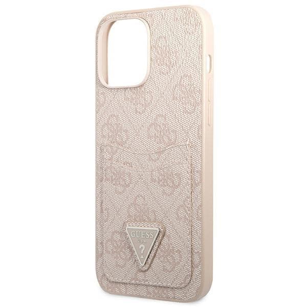 Guess iPhone 13 Pro Skal Kortholder 4G Triangle Logo - Rosa Rosa