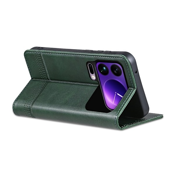 AZNS Xiaomi 17 Pro Max Plånboksfodral Konstläder - Grön