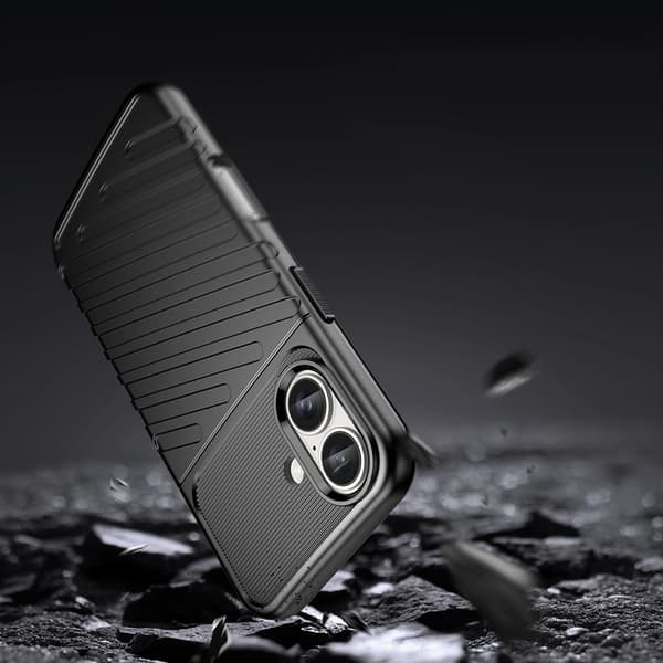Telefontaske til iPhone 16 Plus Silicone Thunder - Sort Black