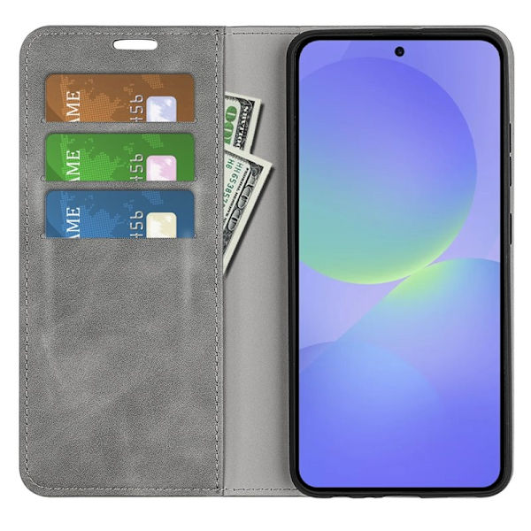 Samsung Galaxy A37 Plånboksfodral Konstläder - Grå