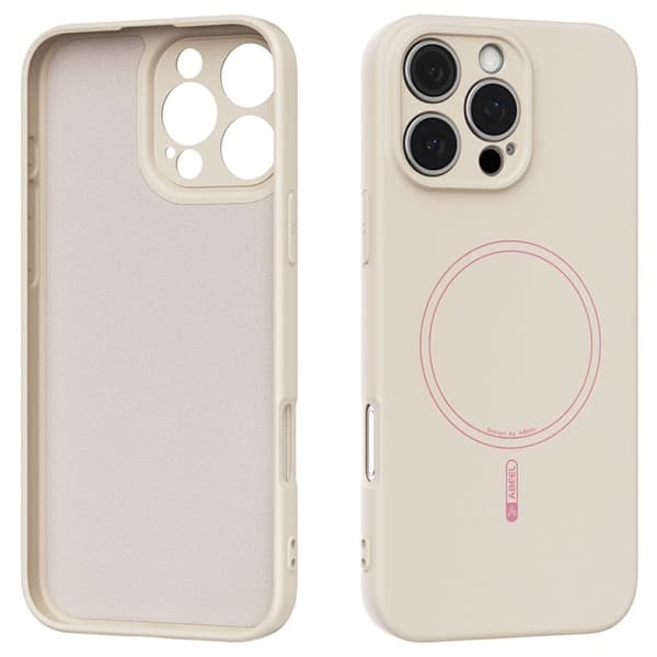 ABEEL Mobilskal till iPhone 16 Pro Max MagSafe Liquid Silicone Beige
