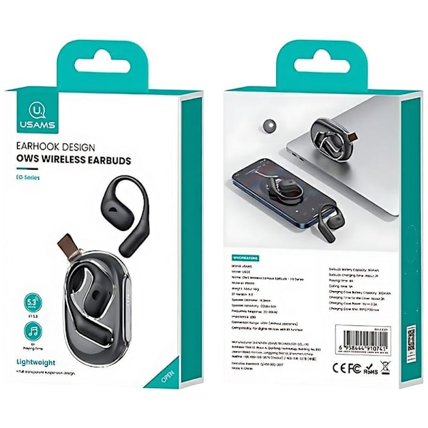 USAMS G26 OWS Bluetooth Hörlurar 5.3 - Svart