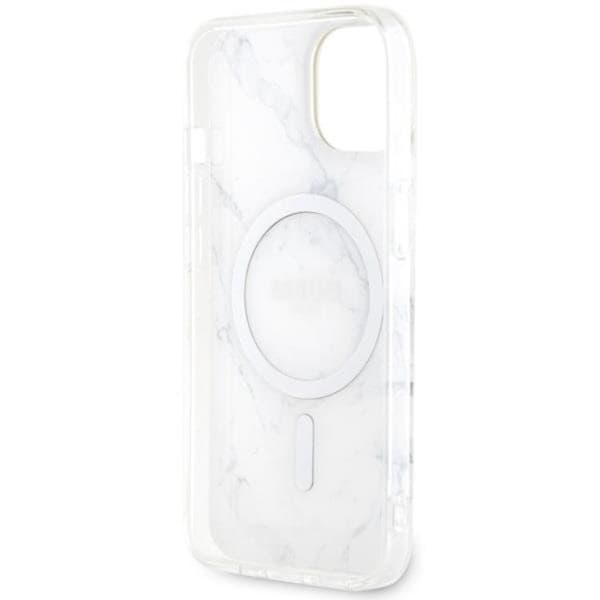 Guess Mobilskal till iPhone 14 Plus MagSafe Marble - Vit
