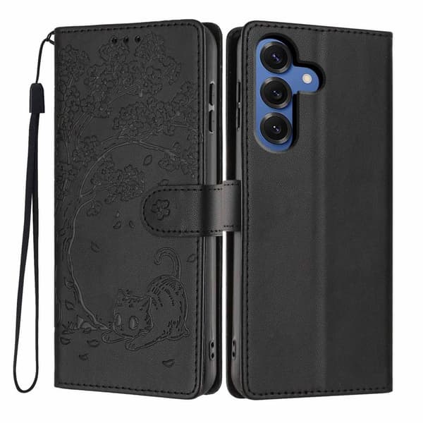 Plånboksfodral för Samsung Galaxy S26 Plus Ställfunktion Konstläder - Svart