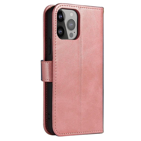 iPhone 15 Plus Plånboksfodral Magnet Stativ - Rosa