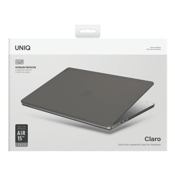 Uniq Macbook Air 15 Shell Claro - läpinäkyvä/harmaa