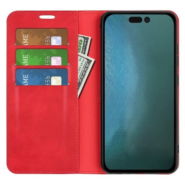 Folio iPhone 14 Pro Max Plånboksfodral  - Röd R