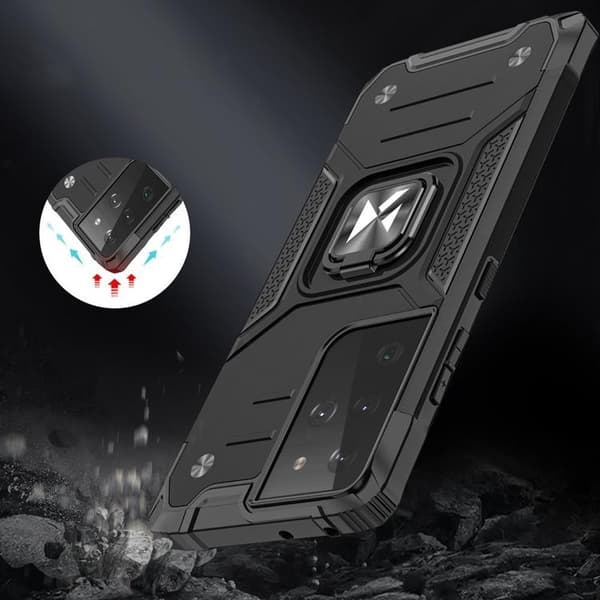Wozinsky Magnetic Ring Armor Cover Galaxy S22 Ultra - Sølv Silver