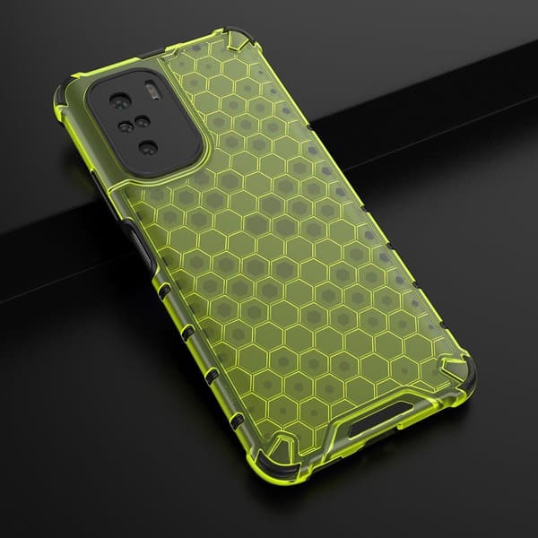 Honeycomb Armor Bumper Skal Redmi Poco F3 - Grön Grön
