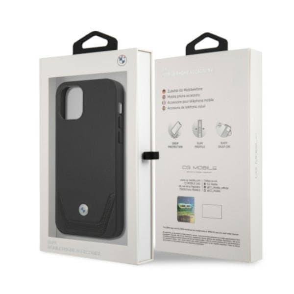BMW Nahka Perforate Kuori iPhone 12 Pro Max - Musta Black