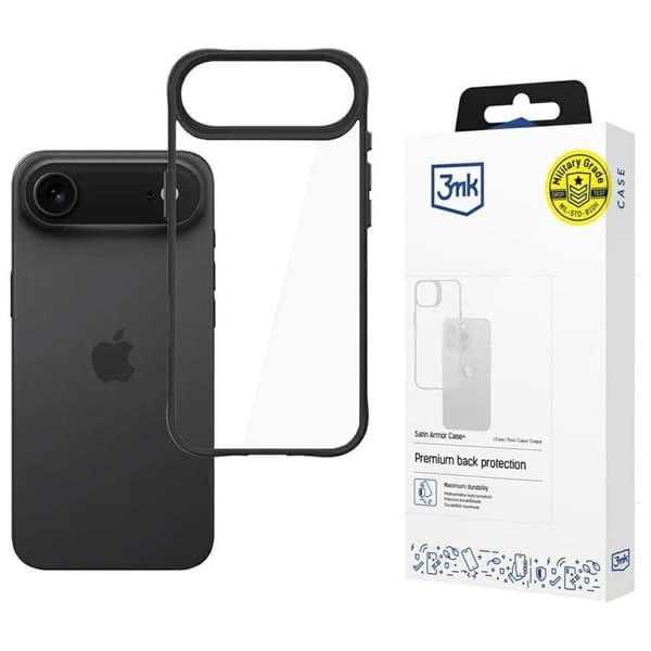 3MK Mobilskal till iPhone Air Satin Armor Plus - Svart Svart