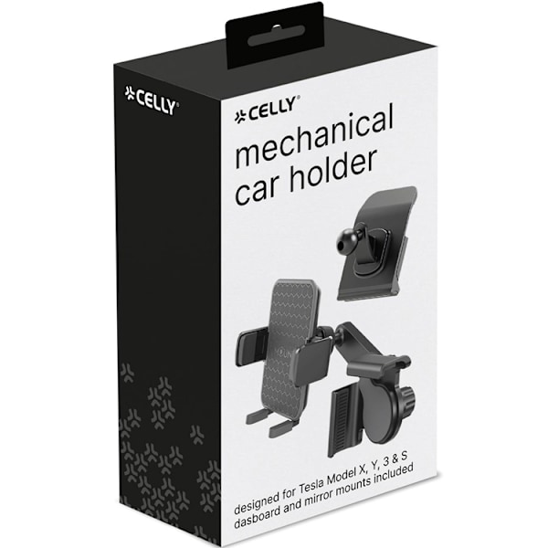 CELLY Mobilhållare Magnetisk För Tesla Model X, Y, 3, S - Svart Svart
