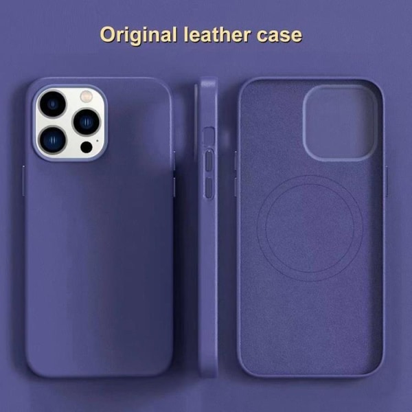 Boom iPhone 13 Case Magsafe aito nahka - violetti