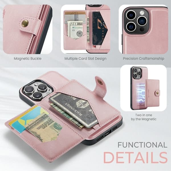 JEEHOOD Mobilskal till iPhone 15 Pro Plast - Rosa