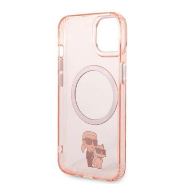 Karl Lagerfeld iPhone 14 Skal Magsafe Iconic Karl & Choupette - Rosa