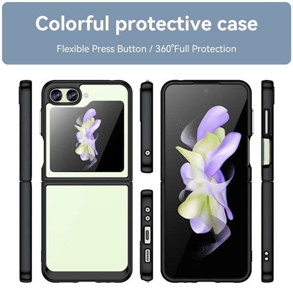 Galaxy Z Flip 5 Mobilskal Shockproof TPU Acrylic - Svart Svart