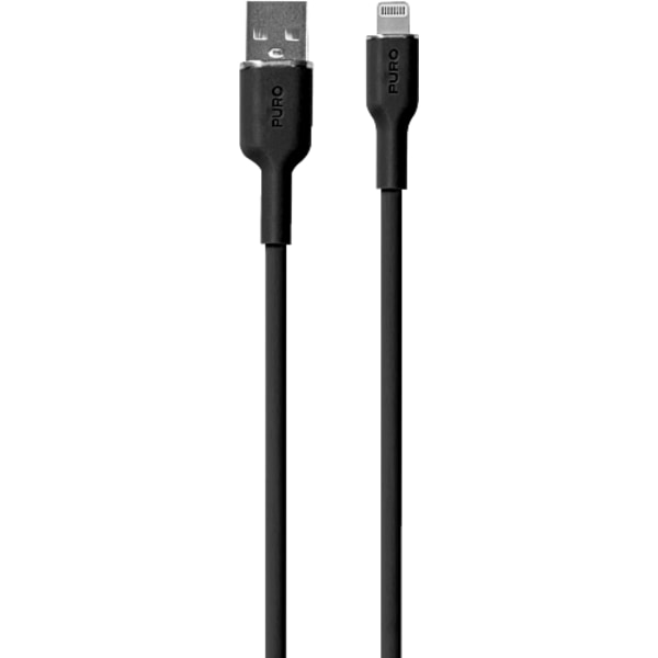 Puro USB-A till Lightning Kabel Icon Soft - Svart Svart