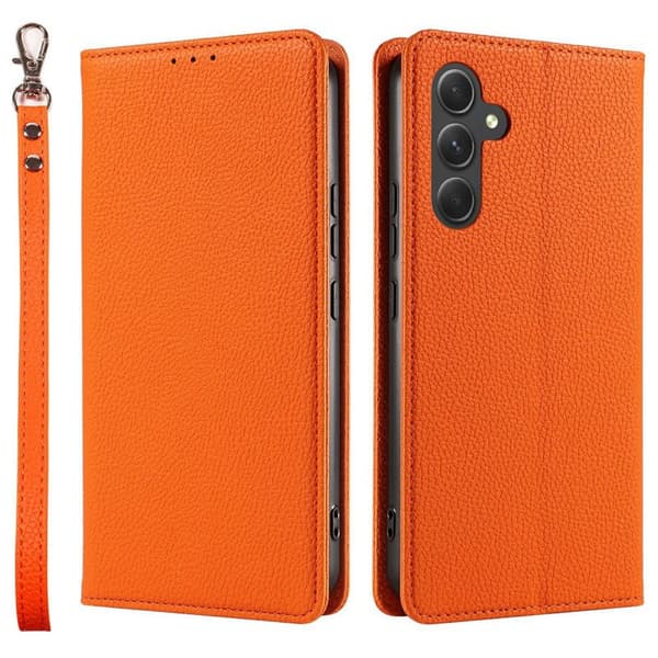 Plånboksfodral för Samsung Galaxy S26 Magnetiskt Konstläder - Orange