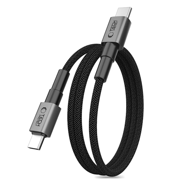 Tech-Protect USB-C til USB-C Kabel 1m - Jerngrå Svart
