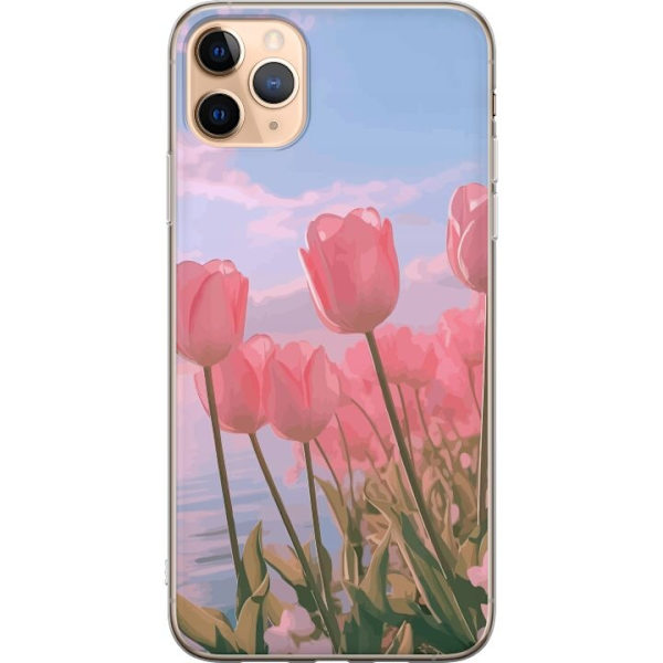 Mobilskal till Apple iPhone 11 Pro Max med Rosa Tulpaner