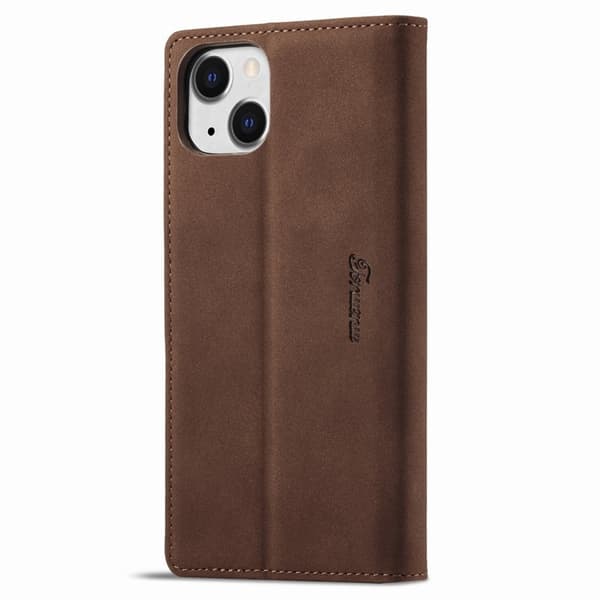 FORWENW F1 Series iPhone 15 Plus Plånboksfodral Konstläder - Brun