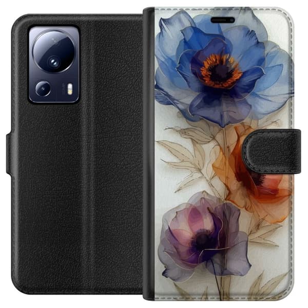Pungcover til Xiaomi 13 Lite med silkeblomster