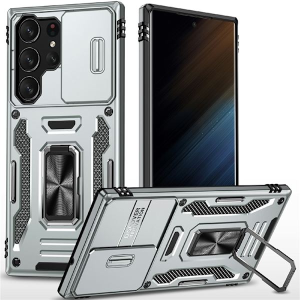 Mobilskal till Galaxy S25 Ultra Kickstand Slide - Grå Grå