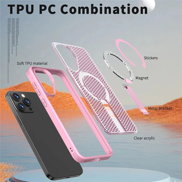 Mobilskal till Galaxy A26 5G Magsafe Grid Texture Rosa