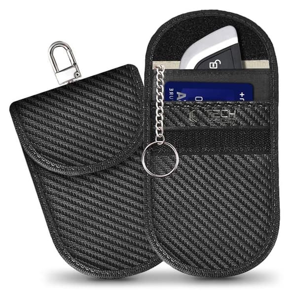Tech-Protect RFID-blokerende nøgleetui til nøglefri bilnøgle - Carbon Black Svart