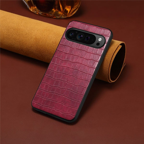 Mobilskal till Google Pixel 10/10 Pro Crocodile Texture - Röd Röd